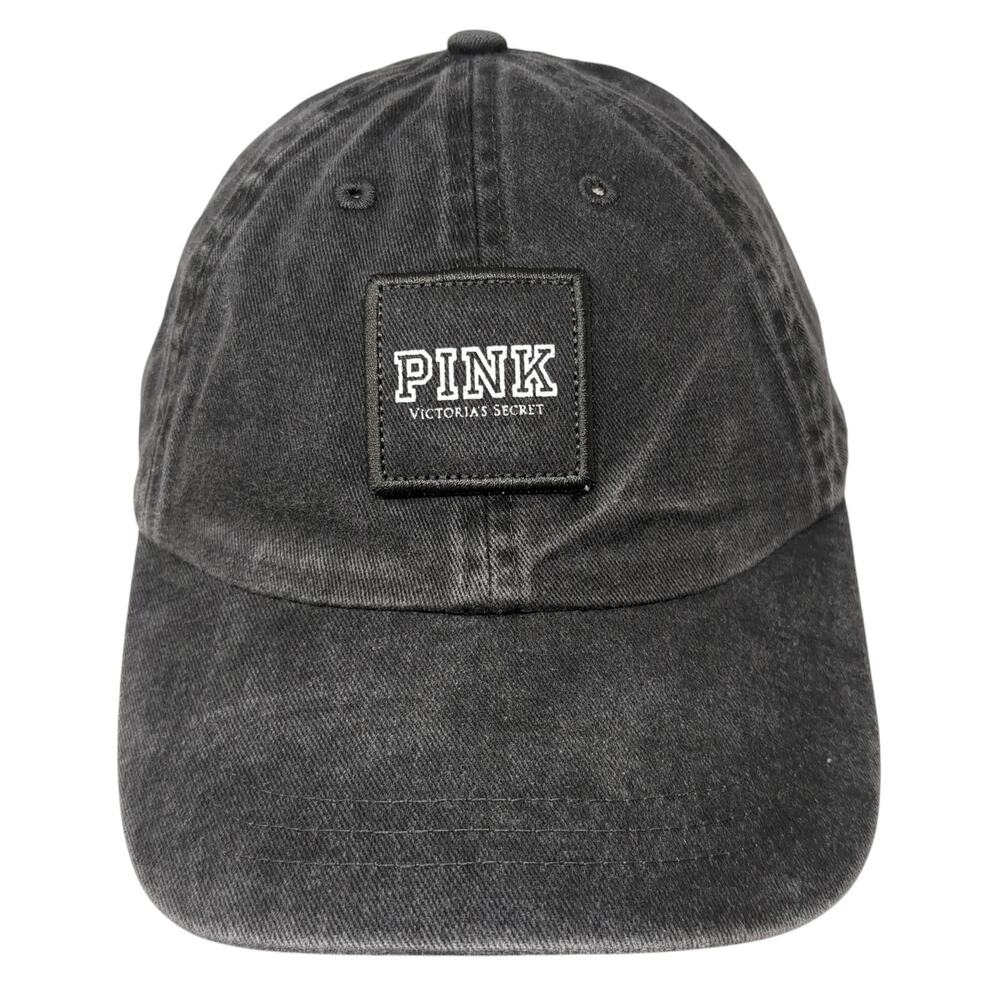 PINK Victoria's Secret Patch Slideback Hat Gray One Size Adjustable
